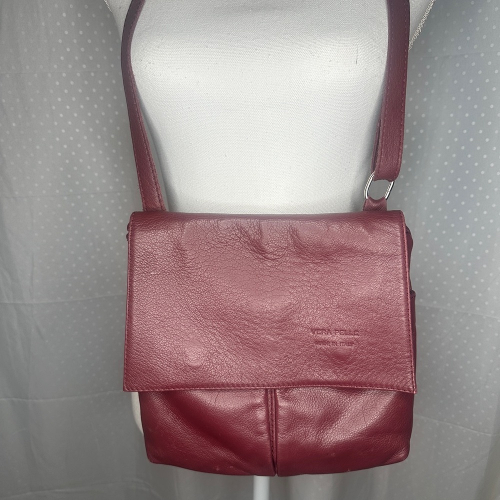 Vera Pelle Leather Crossbody Bag Made in Italy